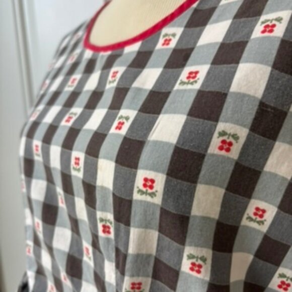 Vintage 70s handmade check cobblers smock full apron - Picture 3 of 11
